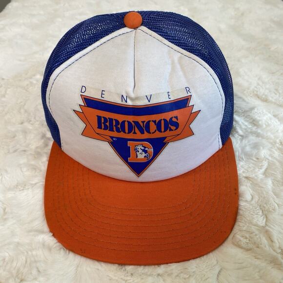 Denver Broncos NFL Mesh Snapback Football Trucker Hat Sports Cap Vintage 1990’s - Picture 1 of 8